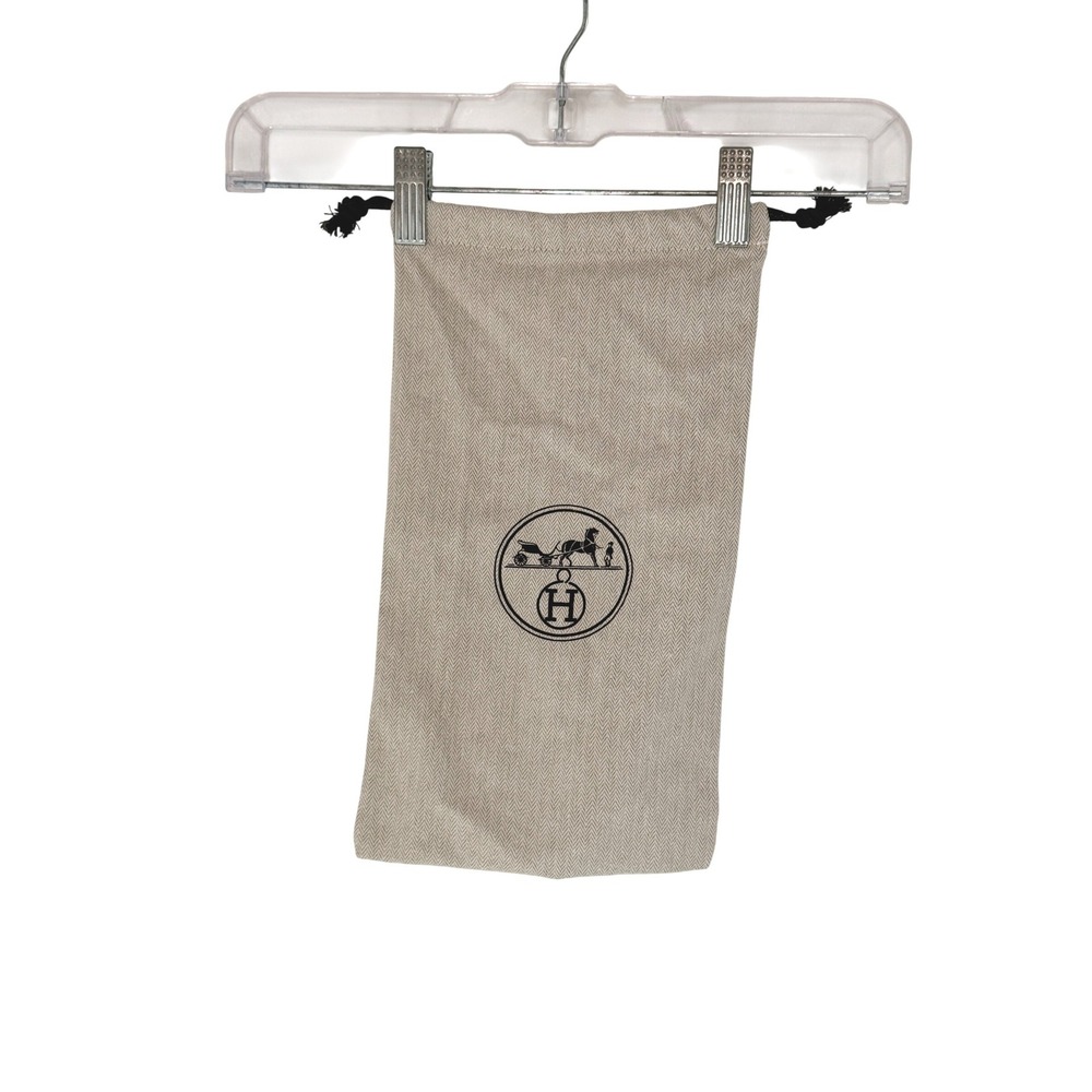 Hermes‎ Beige Herringbone Small Dust Bag Drawstring Storage Pouch